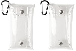 サムコス 小銭入れ 透明 2個セット ミニポーチ ウォレット ミニ財布 キーケース コンパクト 可愛い カラビナ付き 洗える 携帯用 取り出し便利 (透明2点)