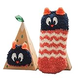 ソフトコーラルベルベットベビーソックスかわいい漫画の幼児ソックスレッドフクロウ