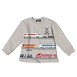 クレードスコープ(キッズ&ベビー)(kladskap) 電車柄裏毛トレーナー【トップG/100】