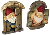 デザイントスカーノThe Knothole Gnomes Garden WelcomeツリーSculpture :ウィンドウGnome イエロー QL94281 1

