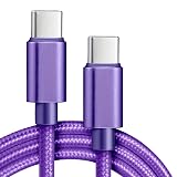 USB C ケーブル type c タイプc ケーブル 絡まない 60W 急速充電 データ転送 ナイロン編み 断線防止 高耐久 (パープル, 1m)