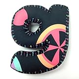 One Grace Place Magical Michayla Letter Pillow "G", Black, Purple and Turquoise by One Grace Place [