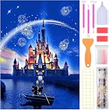 SUPECENT ダイヤモンドアート キット ダイアモンドビーズ絵画キット DIY・手作り絵画手芸キット 5D モザイクアート ダイヤモンド塗装 全面貼り付けタイプ 30x40cm 花火の城