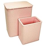 RedmonUSA Redmon for Kids Chelsea Wicker Nursery Hamper and Matching Wastebasket, Crystal Pink by Re
