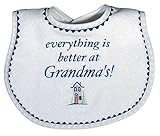 Raindrops Everything is Better At Grandma's Embroidered Bib, Royal Blue by Raindrops