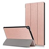 Asng New Fire HD 10 ケース New Fire HD 10 カバー 2017/2019モデル 三つ折スタンドカバー 極薄型 (ローズゴールド)