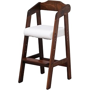 キッズチェア 木製椅子 ハイチェア 3段階調節可能 幅35×奥行41×高さ78.5cm
