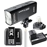 Godox AD200 ポケット TTL スピードライト フラッシュ ポータブル 付き GN52 GN60 1 / 8000s HSS 2.4Gワイヤレス Xシステム 200W強力パワー + X1T-S TTLワイヤレスフラッシュトリガー Sony 用送信機 SONY カメラ用
