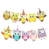 パーティー 飾り グッズ 保育園 幼稚園 かわいい ガーランド 誕生日動物 フクロウ バースデー 赤ちゃん 部屋 飾り