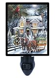 Night Light – Here Comes theツリー – クリスマス – Horses – Sleigh – 雪LED Night Light