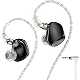 TRN VXpro+ イヤーモニター ハイレゾ イヤホン 8BA+1DD ハイブリッド型 モニターイヤホン 高遮音性 IEM イヤモニ 有線 3.5mmジャック QDC脱着式ケーブル (ブラック)