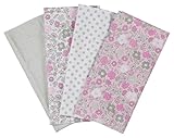 Laura Ashley 4 Piece Ladder Receiving Blanket, Abby Grey Print by Laura Ashley