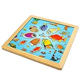 amzmonnsuta 木製　海　釣りボードロッド　おもちゃ　磁性　子供キッズ?IQプレイパズル　早期教育　発育ジグソーパズル
