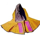 RaiFu ヘルメット 溶接作業 アルゴンアーク　帽子 フード 革 抵抗 溶接 着用 作業服 作業着 断熱 ティペット 保護服