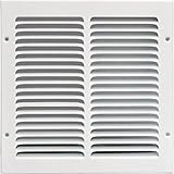 10 " W x 10 " HスチールReturnエアグリル – Sidewall and Cieling – HVACダクトカバー – ホワイト[外寸法: 11.75 " W x 11.75インチH
