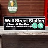 NEW YORK サブウェイサイン（S） 「Wall Street」 SW-5-S ／ニューヨークの地下鉄看板／ストリートサイン／アメリカン雑貨／