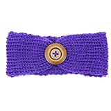 Tonsee ベビー ガールズ ヘッドバンド かわいい 編み物 ヘアバンド ボタン付き 髪飾り (パープル)