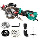 丸のこ HYCHIKA 6本替刃 刃径125mm 3500RPM 750W コンパクトミニ丸ノコ 傾斜切り 金工と木工切断 集塵機アダプター