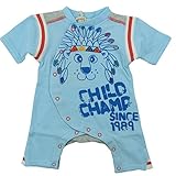 CHILD CHAMP(チャイルド チャンプ) 薄手ガーゼ裏毛インディアンライオンミニカバーオール 60cm /ブルー NO.C-86151510