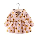 FEVON　トレンチコート　ベビー　女の子　子供服　ジャケット　長袖　春秋　ボタン　フード付き　かわいい　オシャレ　向日葵プリント　キッズコート　ウインドブレーカー　パーカー　ガールズ　女児　ブルゾン