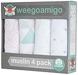 weegoamigo(ウィーゴアミーゴ) おくるみ ガーゼ 4枚 箱入り 4 Pack Muslin Bloom ブルーム