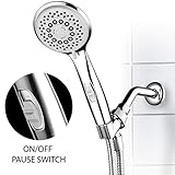 HotelSpa® High-Power Spiral 7-Setting Ultra-Luxury Handheld Shower-Head with Patented ON/OFF Pause S