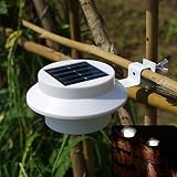 ソーラー らいと水槽用ランプ，3 LED 柵の灯/フェンスのランプ/円形の庭ランプ (黒い)