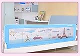 (ヘラサ)Herasa　ベッドフェンス　ベッドレール　掛け布団のずれ防止　ベビーベッドガード　ポータブル　オシャレ　丈夫　一枚 (1.2m, 青)