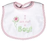 Raindrops I Am Not A Boy Embroidered Bib, Pink by Raindrops [並行輸入品]