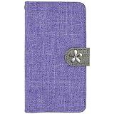 [ロゼ(Rosee)] OPPO Reno A ケース 手帳型 レノA カバー opporenoa 耐衝撃 スマホケース 全機種対応 白 花 はな 飾り リネン キュート キラキラ 国内生産 Purple