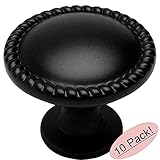 Cosmas 4115 FBフラットブラックロープ/スクロールキャビネットハードウェアノブ – 1 – 1 / 4 "インチ直径 – 10パック
