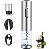 「春のギフト」NANAMI 電動ワインオープナー USB充電式 自動栓抜き 女性でも気楽に使える コルク抜き フォイルカッター/ステンレス製真空ボトルストッパー付き ソムリエナイフより便利 ワインアクセサリーセット クリスマスプレゼント 日本語取扱説明書付(銀02)