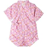 GudeHome ベビー 甚平 浴衣 女の子 和装 ロンパース ショートオール カバーオール 花柄 綿100% お祭り 花火 お祝い ギフト 出産祝い （ピンク, 90 CM）