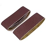 uxcell サンドペーパー 研磨サンドベルト 5個入り ダークブラウン 砥粒 40グリット 533mmx75mm