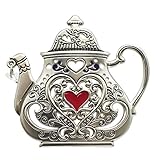 常夜燈Tea Is Where TheハートisピンクハートOrnate Tea Kettle by Ganz