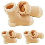 Vwu 3 - Pack Baby Natural OrganicコットンソックスThick Cuff Socks カラー: ブラウン