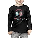 バレンタインのフクロウ 子供服 春秋 長袖 Tシャツ トレーナー 丸い襟 キッズ 男の子 女の子 ベビー おしゃれ カジュアル ファッション 可愛い