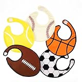 Teething Bibsの赤ちゃん、5パック防水高吸水性Drooling Burp Clothsスナップで幼児の少年少女のby Zebrum、簡単に掃除、ユニセックス US サイズ: Balls