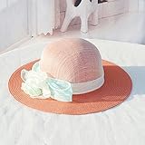 Hatrita-J 韓版花大夏日除け帽子女に沿って日焼け止め麦わら亜麻太陽帽百搭砂浜帽盆帽潮,a