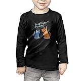 ハッピーな友情の日 犬とネコ 子供服 春秋 長袖 Tシャツ トレーナー 丸い襟 キッズ 男の子 女の子 ベビー おしゃれ カジュアル ファッション 可愛い