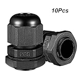 uxcell ケーブルグランド ナイロン製ブラック PG915.2mm TRS 4mm-8mmケーブルワイヤ径 10個入り