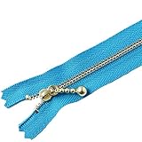 Y.K.K 玉付きファスナー ゴールド 20cm コバルトブルー3G20-549