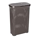CURVER(カーバー) ラタン調ランドリーバスケット 40L (ダークブラウン)