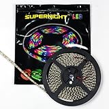 SUPERNIGHT (TM) High Density Waterproof Blue Led Light Strip, SMD 3528, 600 LEDs 5 Meter or 16 Feet 