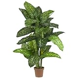 Nearly Natural 6573 Dieffenbachia Silk Plant Real Touch, 5-Feet, Green by Nearly Natural
