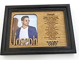Joseph Name profile personalized picture frame size 7 x 5 inset 4 x 3 oak solid wood made in america
