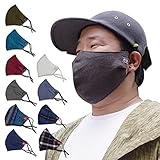 [CP-Kyoto] 大きいマスク 布マスク ビッグ 特大 2L LL おしゃれ クレンゼ 大顔 綿 麻 高島ちぢみ 立体 洗える 肌荒れ防止 日本製マスク 上質リネン チョコレート （リネン100％）