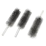 uxcell ステンレス鋼線管ブラシ　ワイヤブラシ　クリーニングツール　3個　35mm直径　16cm長さ　メタル製