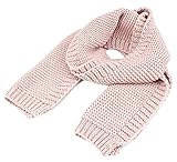 EOZY 子供用 マフラー ニットマフラー ネックウォーマー 男の子 女の子 可愛い 無地 暖かい 柔らかい おしゃれ 秋冬 防風 キッズマフラー ピンク