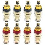 shymie スピーカーターミナル バナナプラグ対応4mm径 ターミナルリスト 端子 ハンダ アンプ ネジ径8mm レッド 4個 ブラック 4個 8個セット